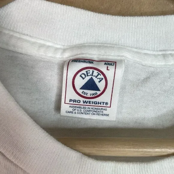 Vintage South Padre Island Tx Graphic T Shirt, Large, White, Delta, Whale - Picture 2 of 7